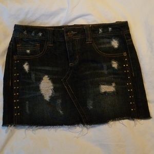 Jean mini skirt